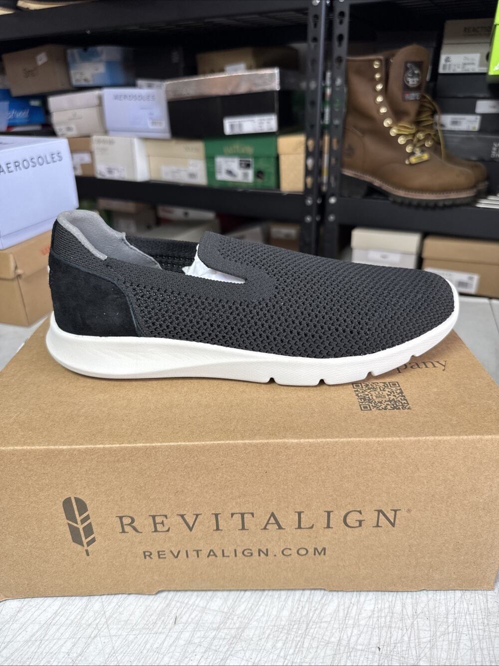 Women's 9.5 REVITALIGN Haven, Black Slip in Sneaker Laceless